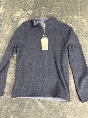 Class Club Boys Blue Quarter-Zip Pullover Sweater Size 14/16 NWT